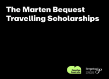 On a black tile, text reads: The Marten Bequest Travelling Scholarship