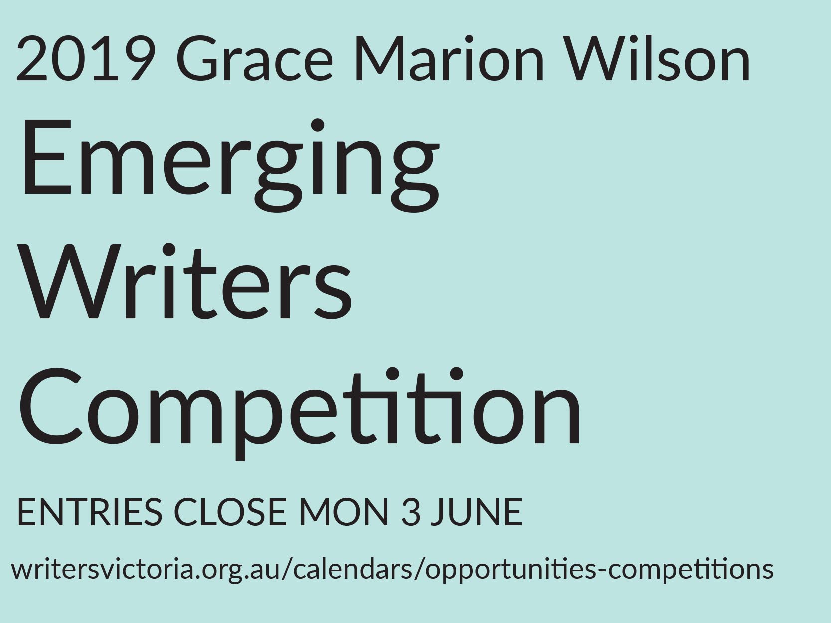 2019 GMW Emerging Writers Competition