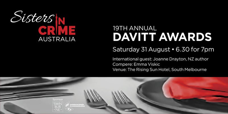 Gala dinner – 19th Davitt Awards for best crime books by Australian women