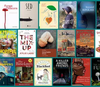 A collage of books by our members.